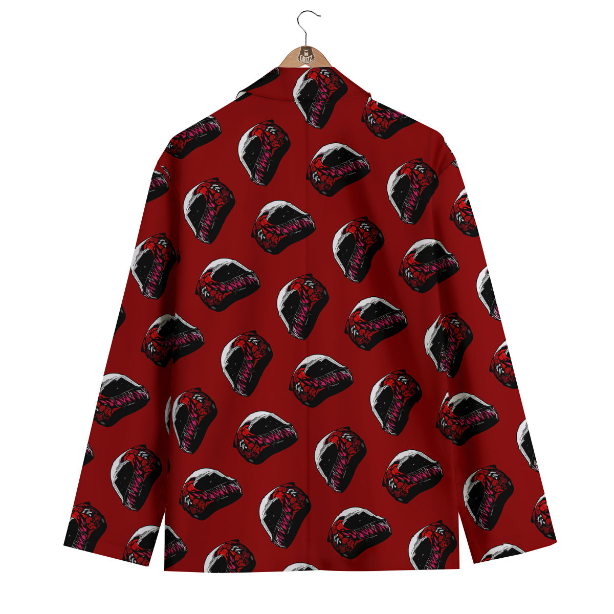 Biker Helmet Devil Print Pattern Men's Blazer-grizzshop