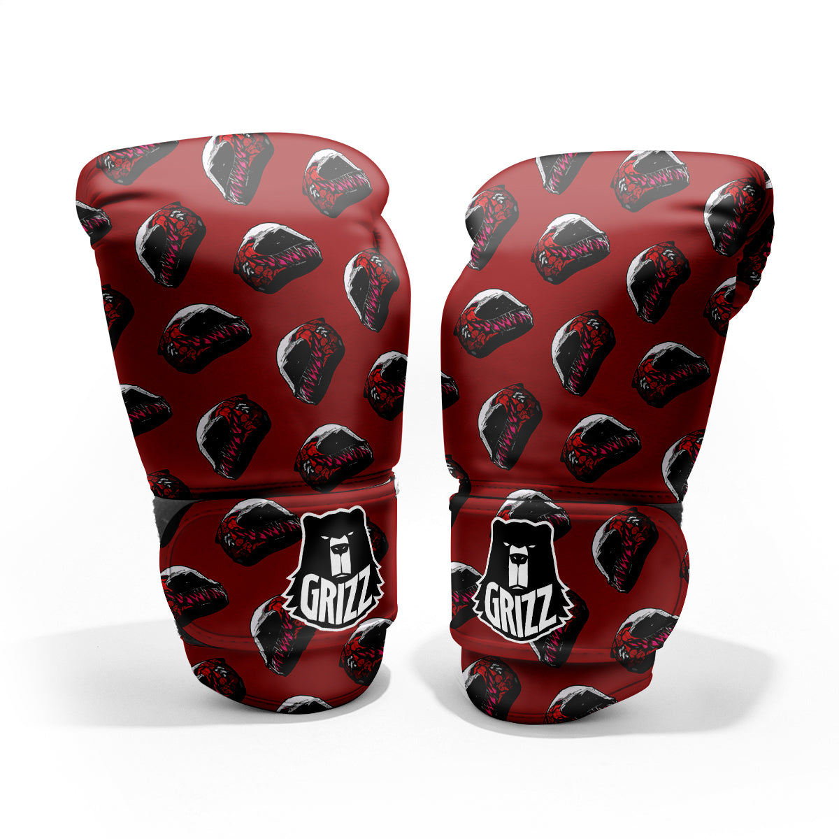 Biker Helmet Devil Print Pattern Sparring Gloves-grizzshop