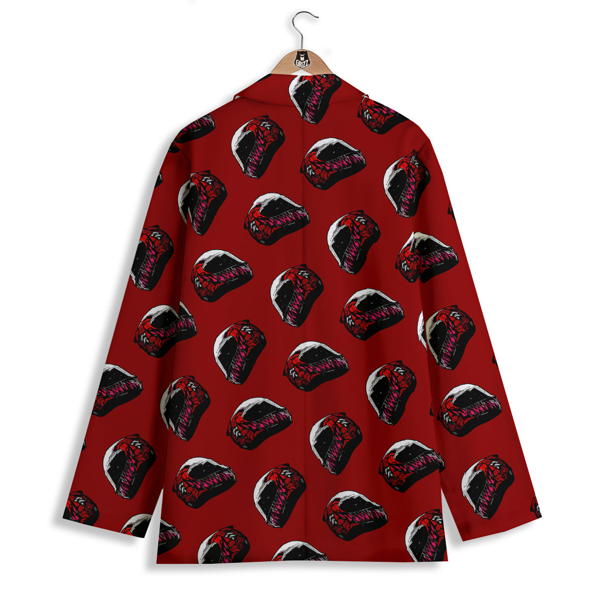 Biker Helmet Devil Print Pattern Women's Blazer-grizzshop