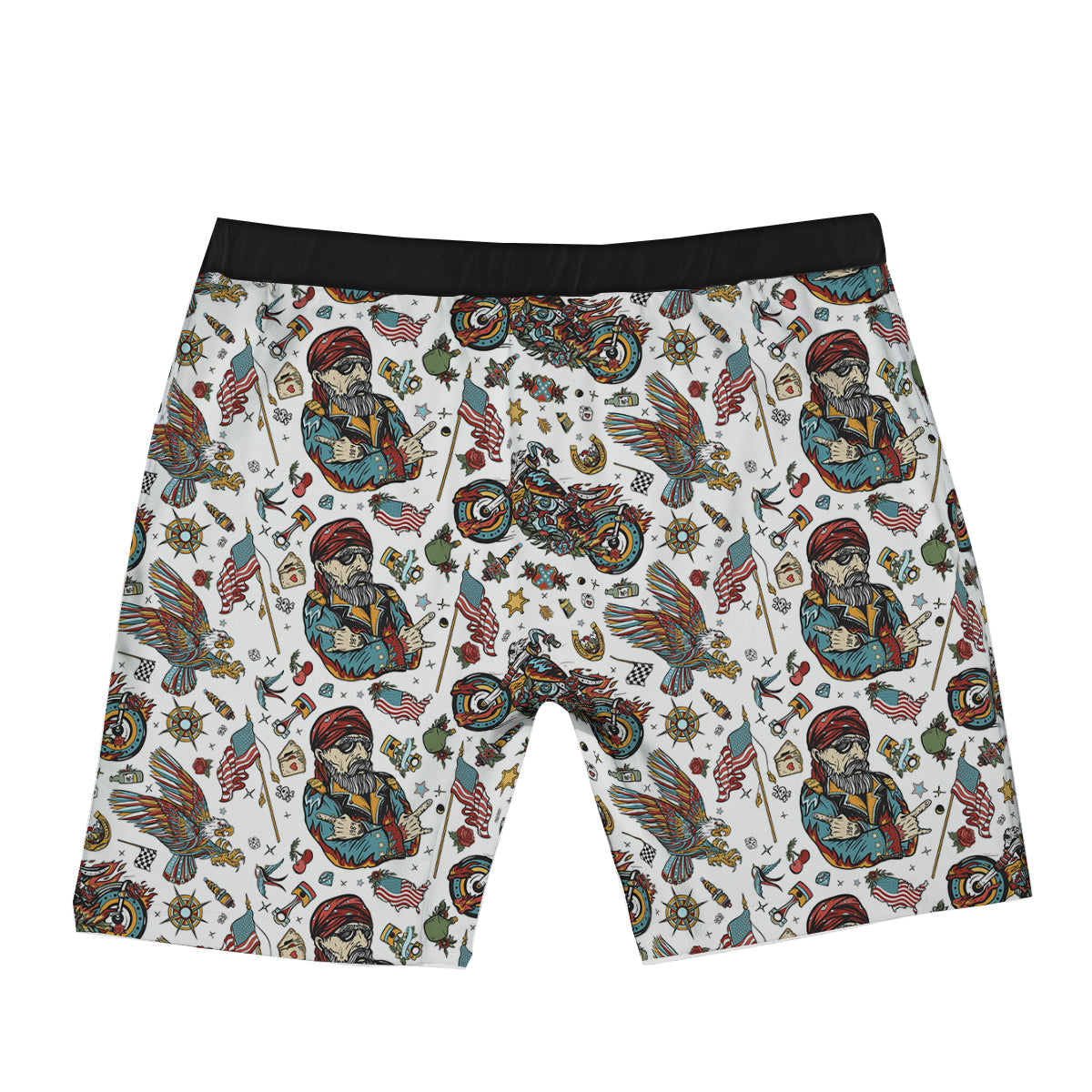 Bikers Old School Tattoo Print Pattern Boxer Briefs-grizzshop