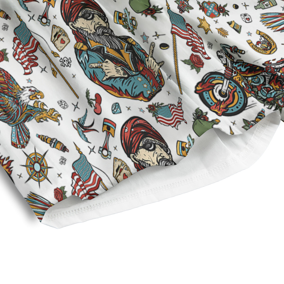 Bikers Old School Tattoo Print Pattern Men's Athletic Shorts
