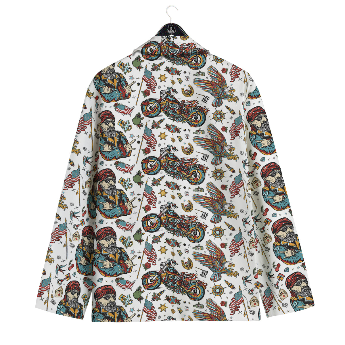 Bikers Old School Tattoo Print Pattern Men's Sport Coat-grizzshop
