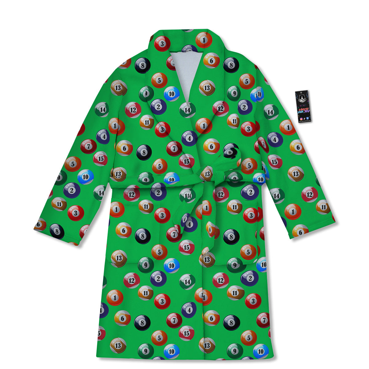 Billiard Ball Green Print Pattern Bathrobe-grizzshop