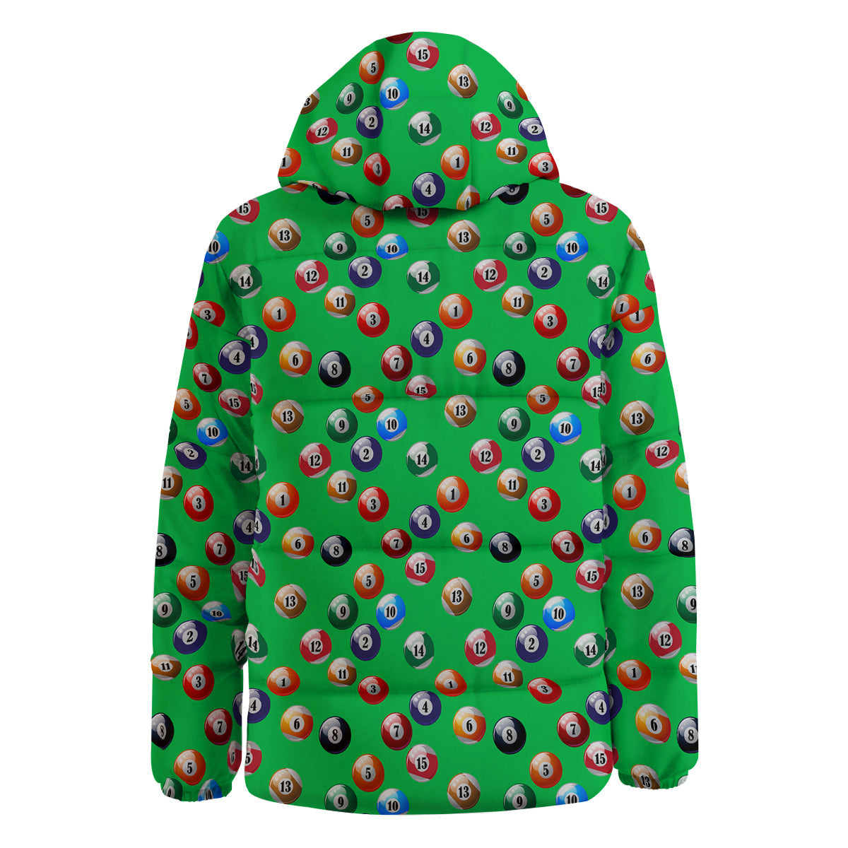 Billiard Ball Green Print Pattern Down Jacket-grizzshop
