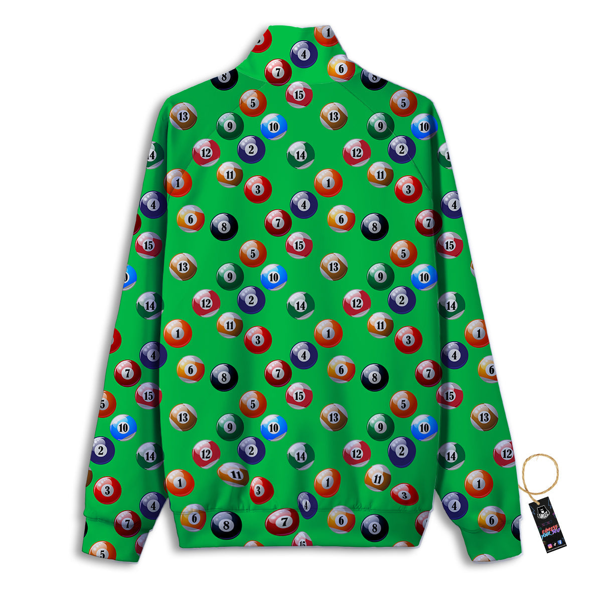Billiard Ball Green Print Pattern Track Jacket-grizzshop