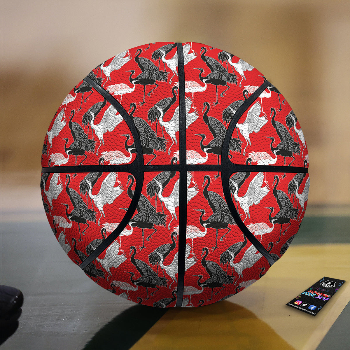 Bird Crane Print Pattern Basketball-grizzshop