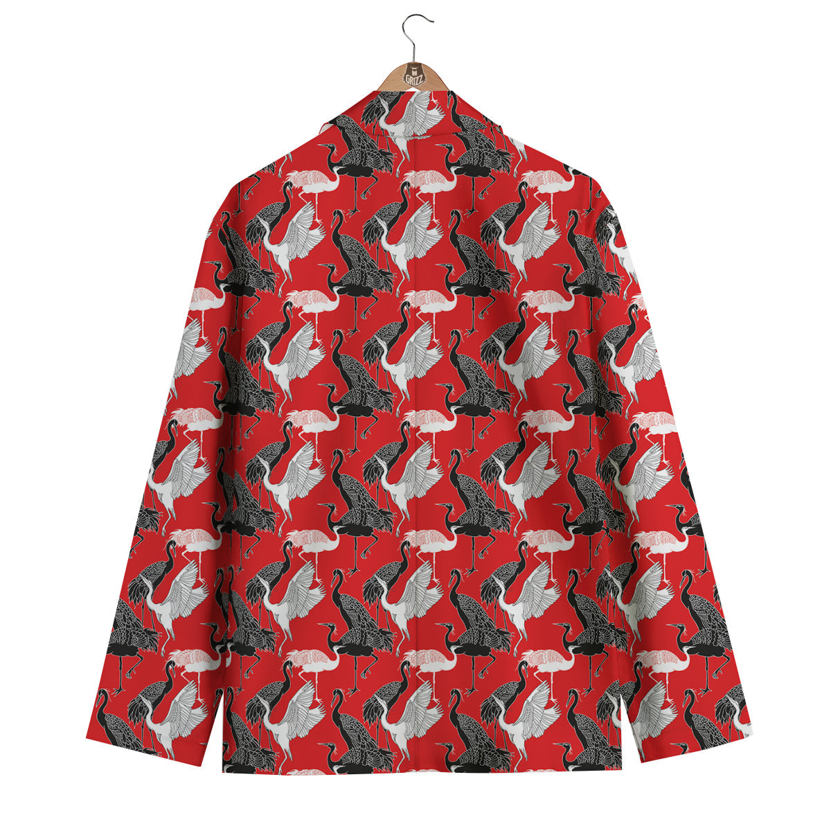 Bird Crane Print Pattern Men's Blazer-grizzshop