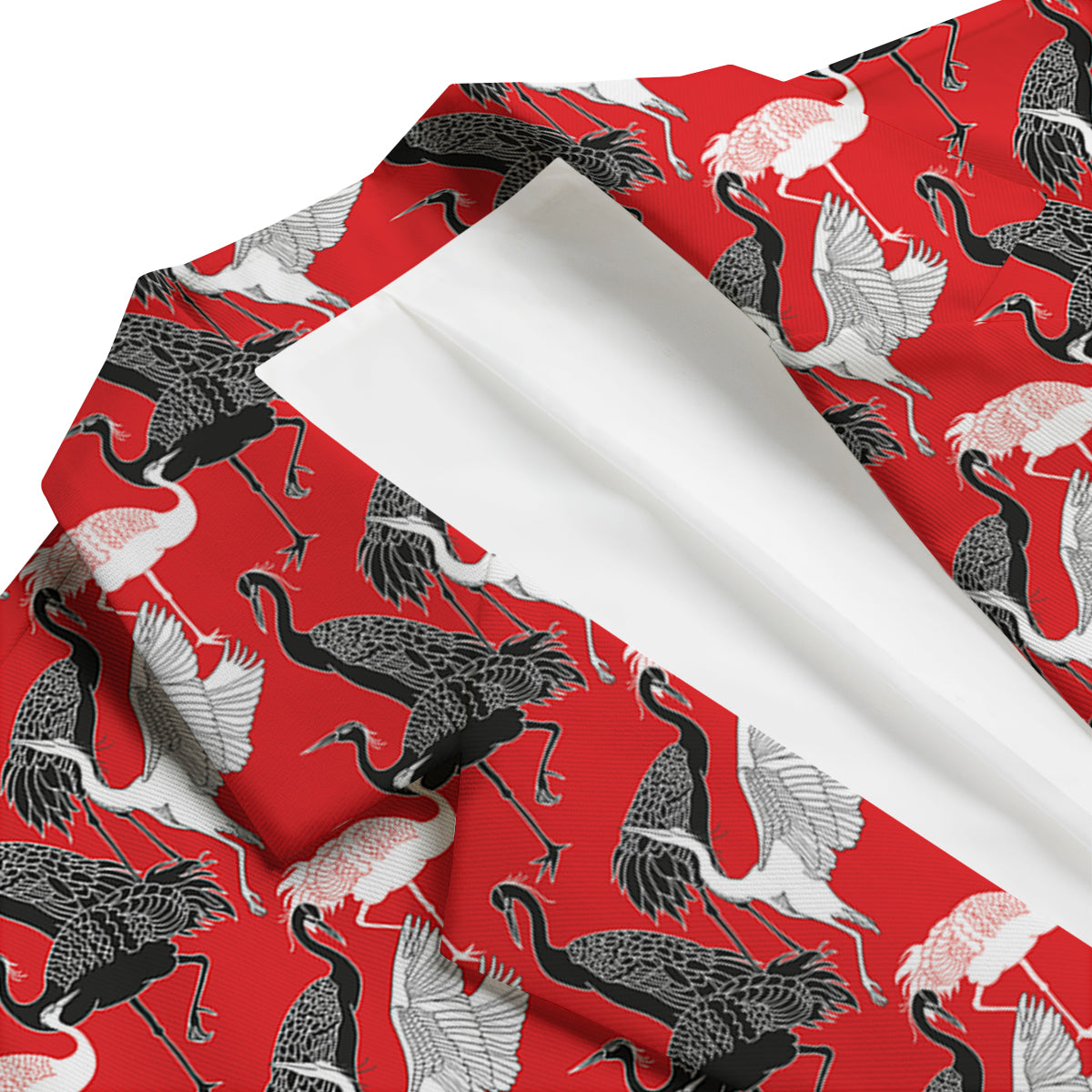 Bird Crane Print Pattern Men's Blazer-grizzshop