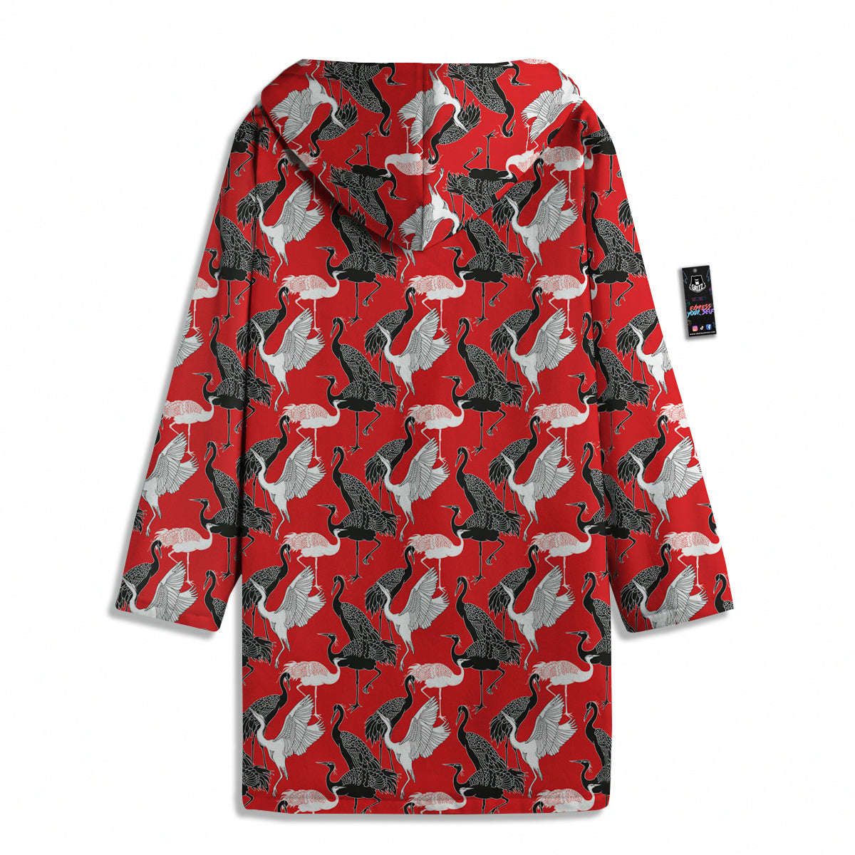 Bird Crane Print Pattern Men's Windbreaker Jacket-grizzshop