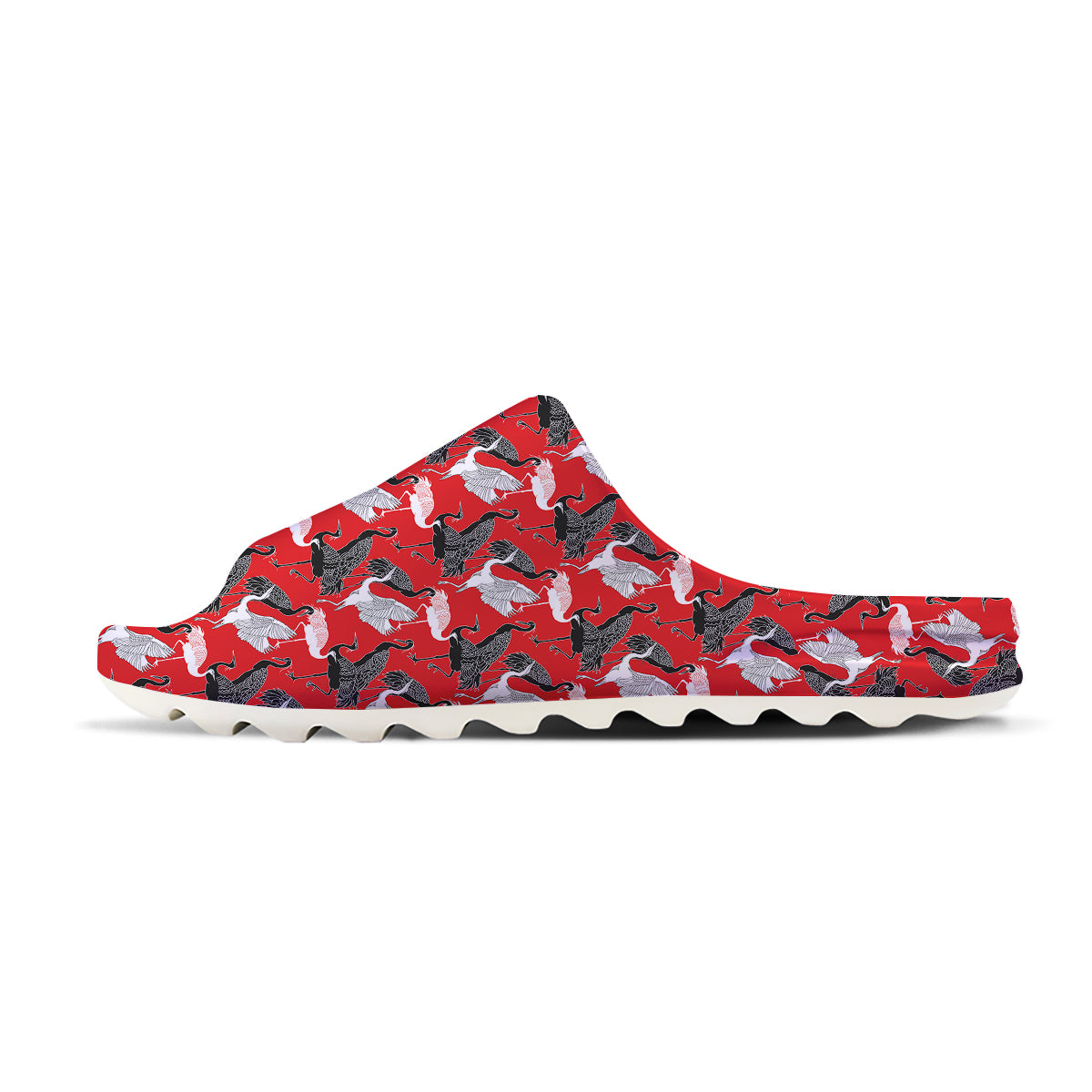 Bird Crane Print Pattern Sandals-grizzshop