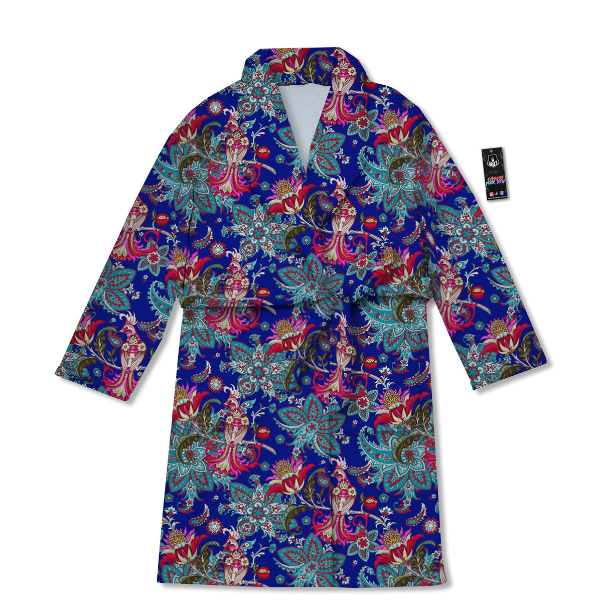 Bird Of Paradise Ethnic Print Pattern Bathrobe-grizzshop