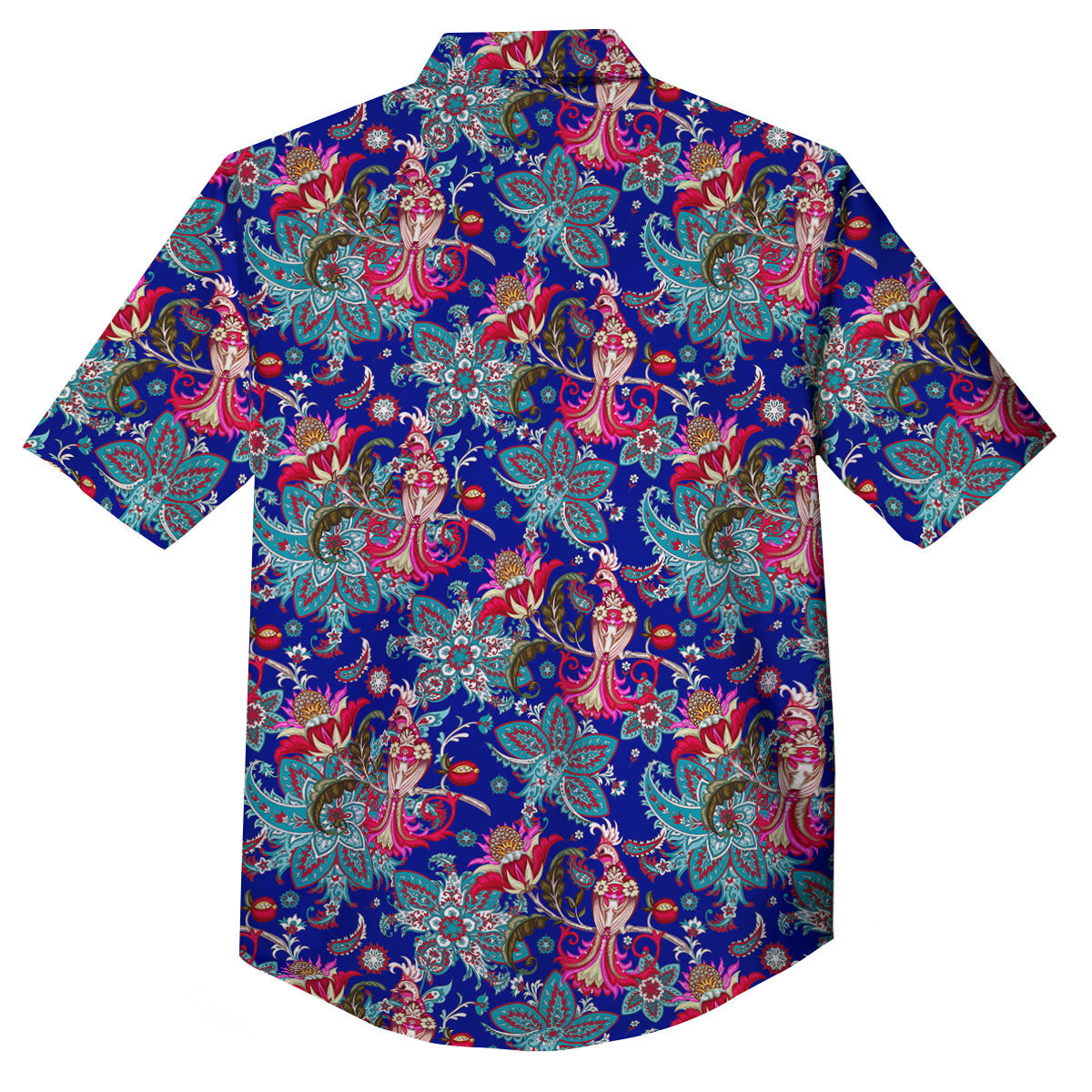 Bird Of Paradise Ethnic Print Pattern Button Up Shirt-grizzshop
