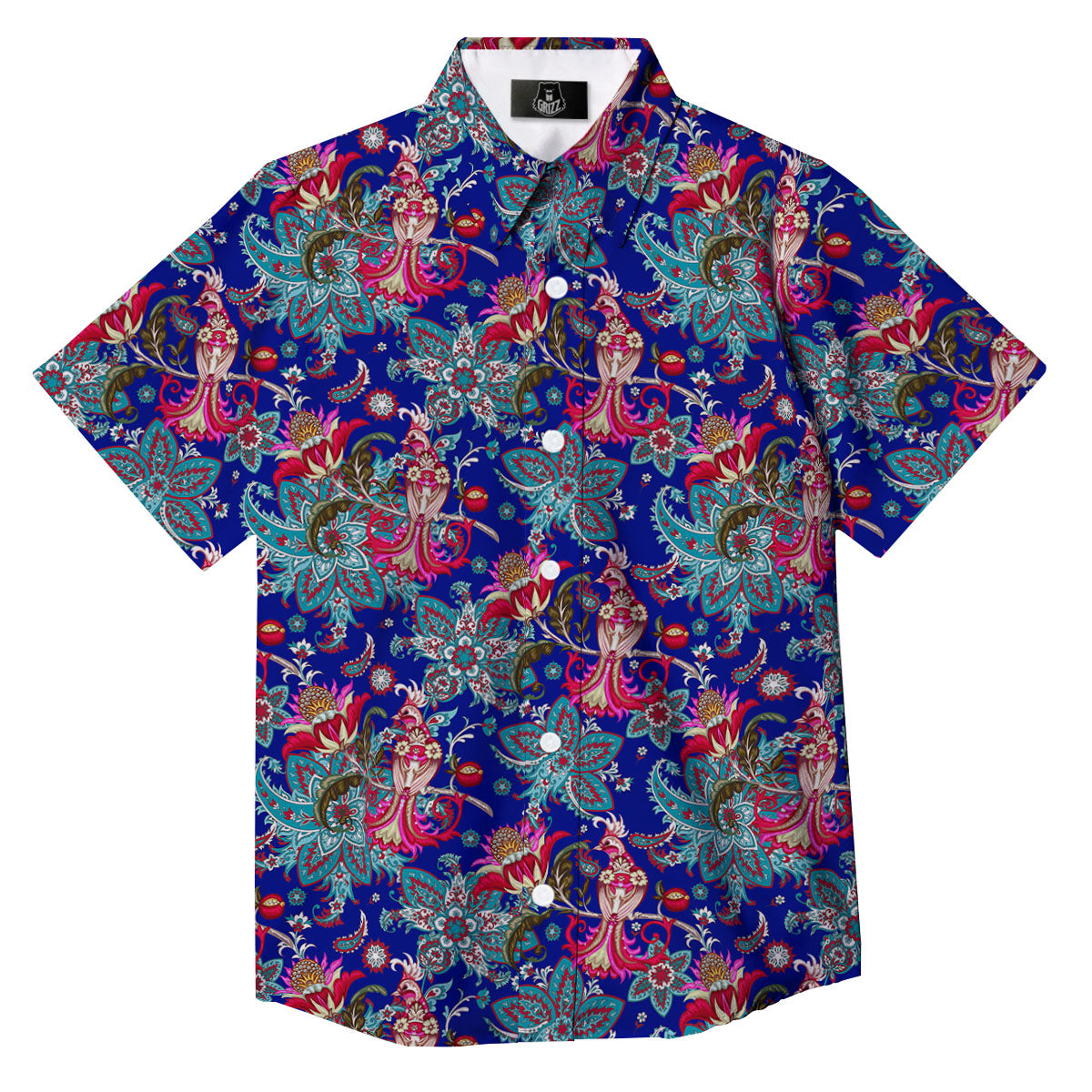 Bird Of Paradise Ethnic Print Pattern Button Up Shirt-grizzshop