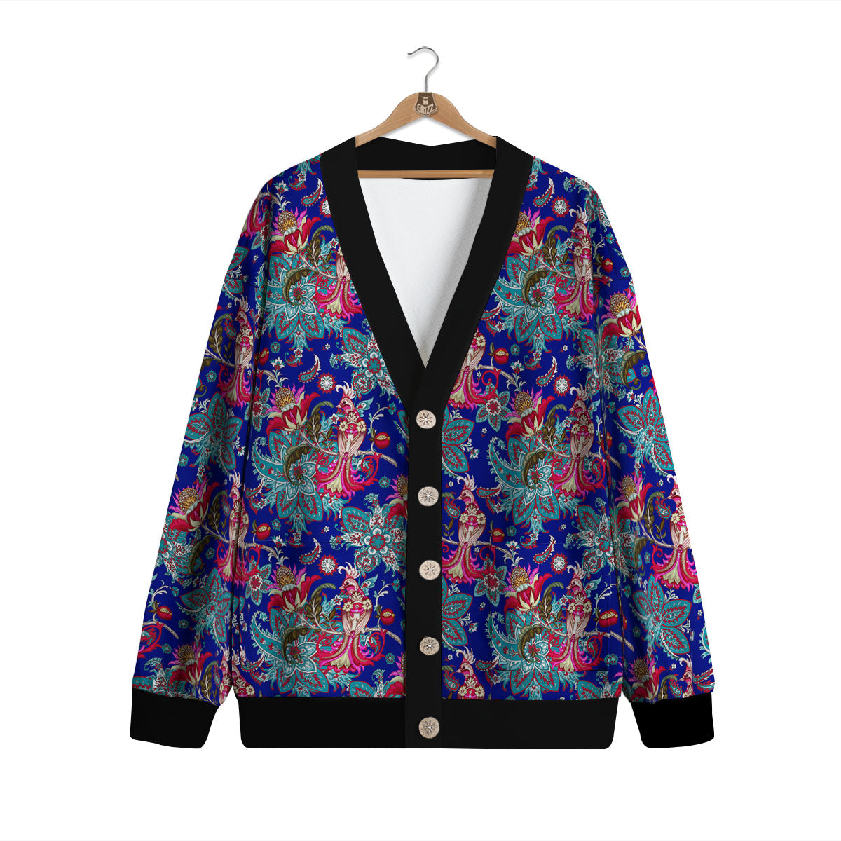Bird Of Paradise Ethnic Print Pattern Cardigan-grizzshop