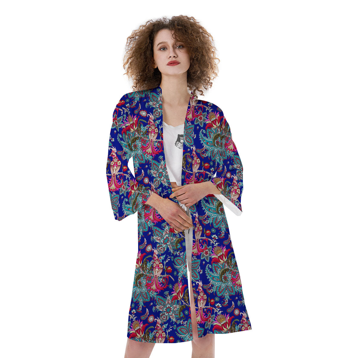 Bird Of Paradise Ethnic Print Pattern Kimono-grizzshop