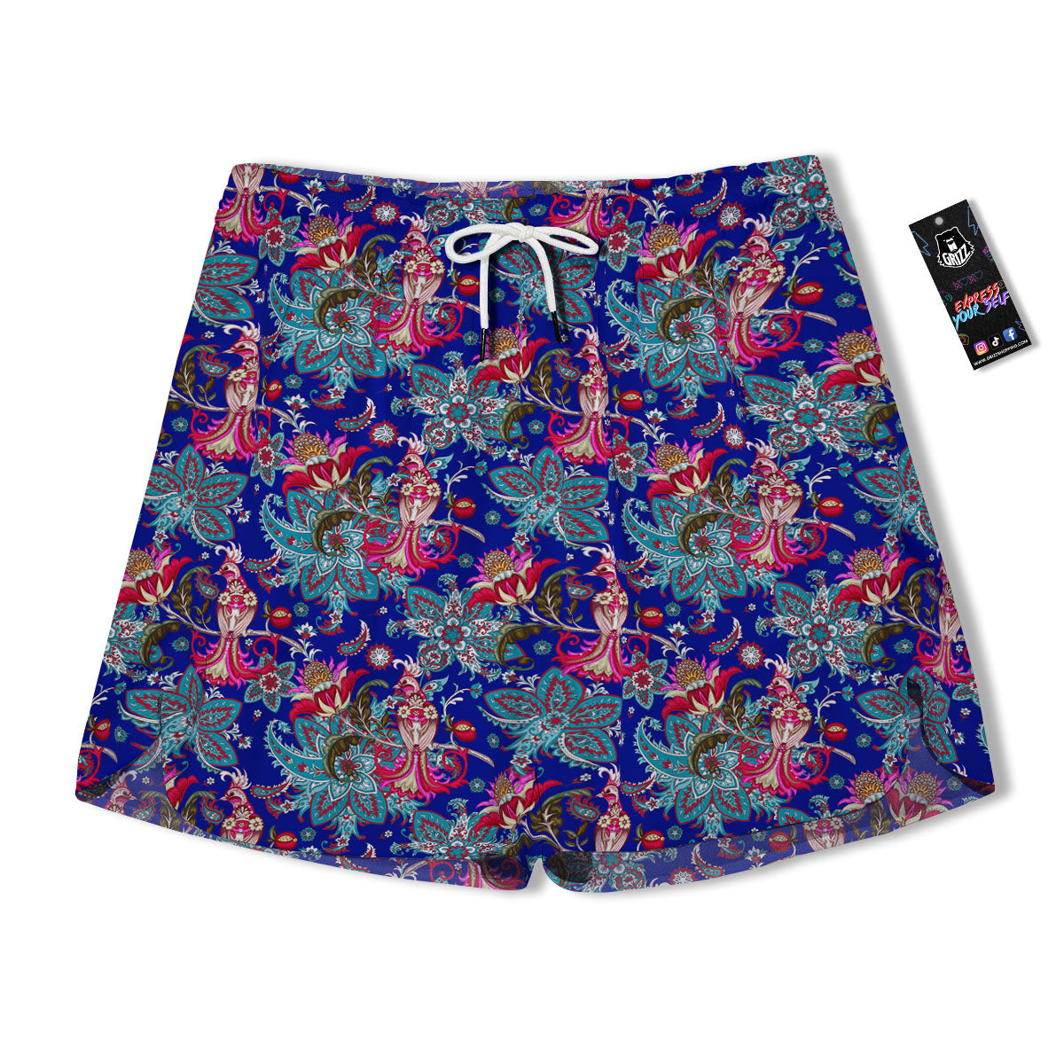 Bird Of Paradise Ethnic Print Pattern Men's Running Shorts-grizzshop