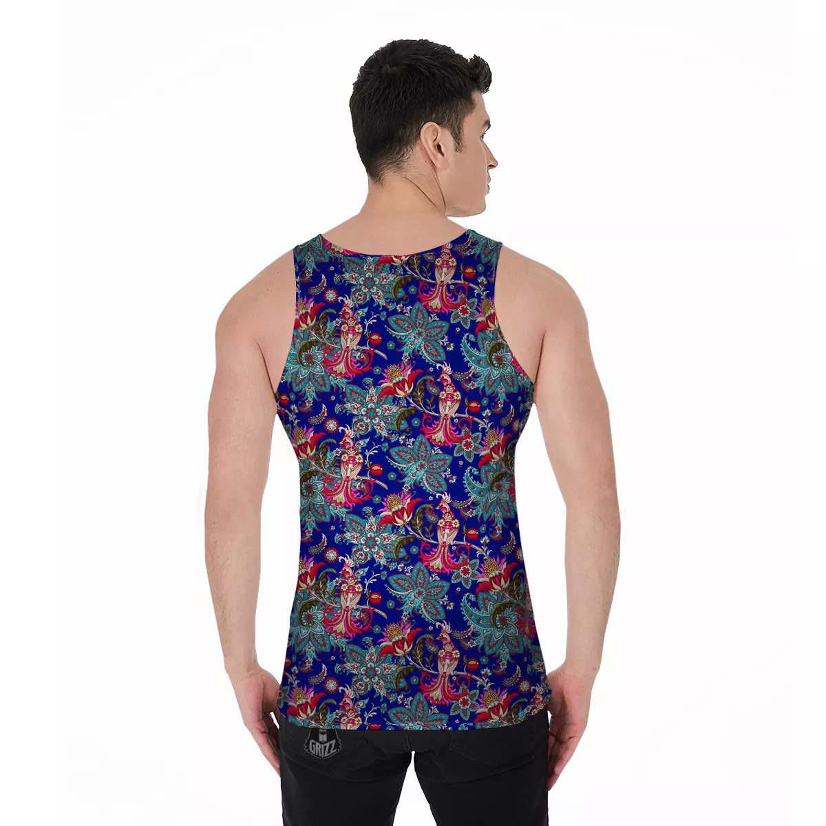 Bird Of Paradise Ethnic Print Pattern Men's Tank Top-grizzshop
