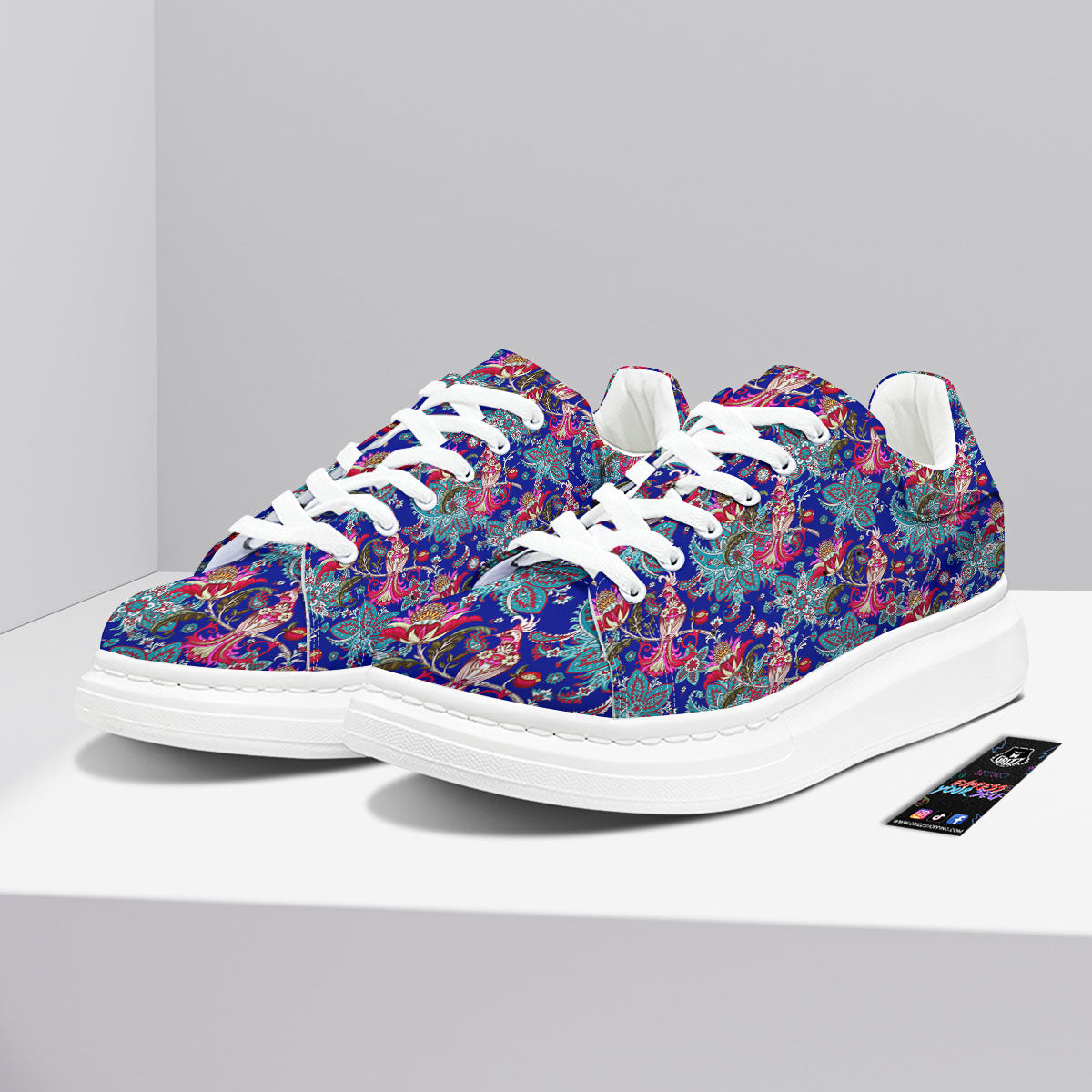 Bird Of Paradise Ethnic Print Pattern Platform Shoes-grizzshop