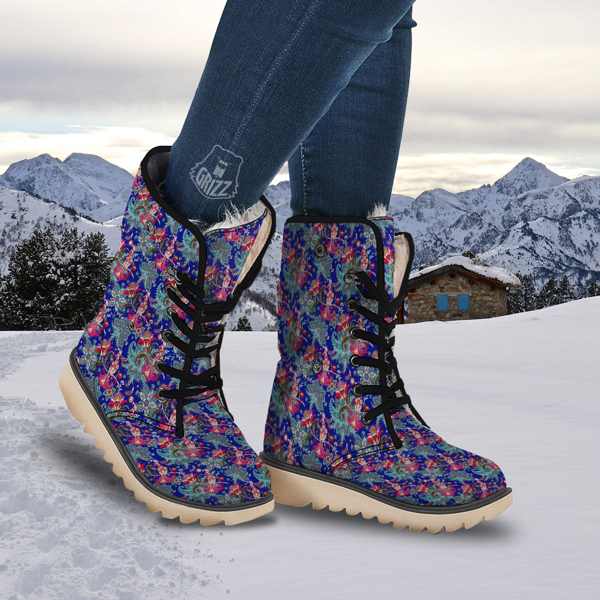 Bird Of Paradise Ethnic Print Pattern Snow Boots-grizzshop