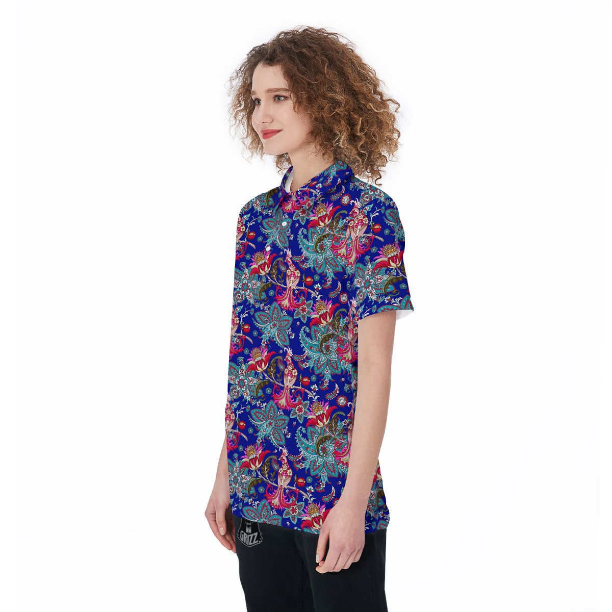 Bird Of Paradise Ethnic Print Pattern Women's Golf Shirts-grizzshop