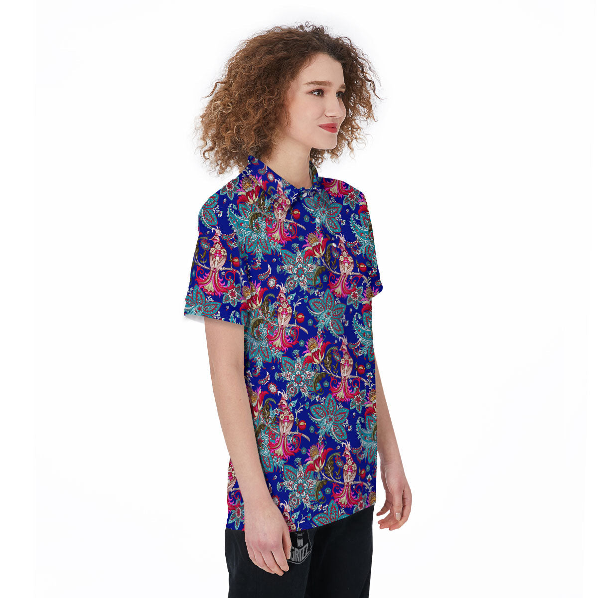 Bird Of Paradise Ethnic Print Pattern Women's Golf Shirts-grizzshop