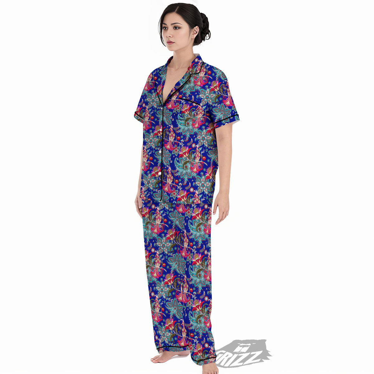 Bird Of Paradise Ethnic Print Pattern Women's Pajamas Set-grizzshop
