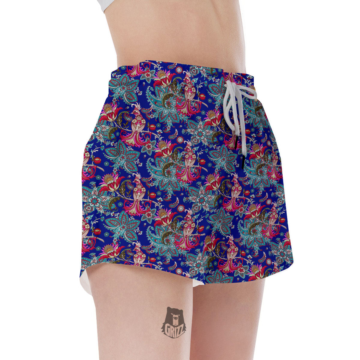 Bird Of Paradise Ethnic Print Pattern Women's Shorts-grizzshop