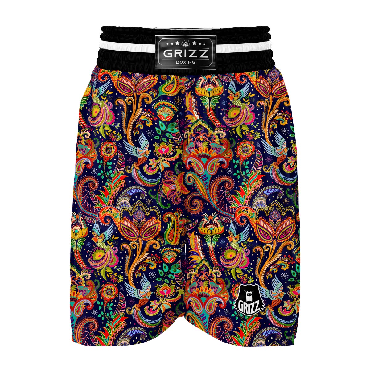 Bird Paisley Boxing Shorts-grizzshop