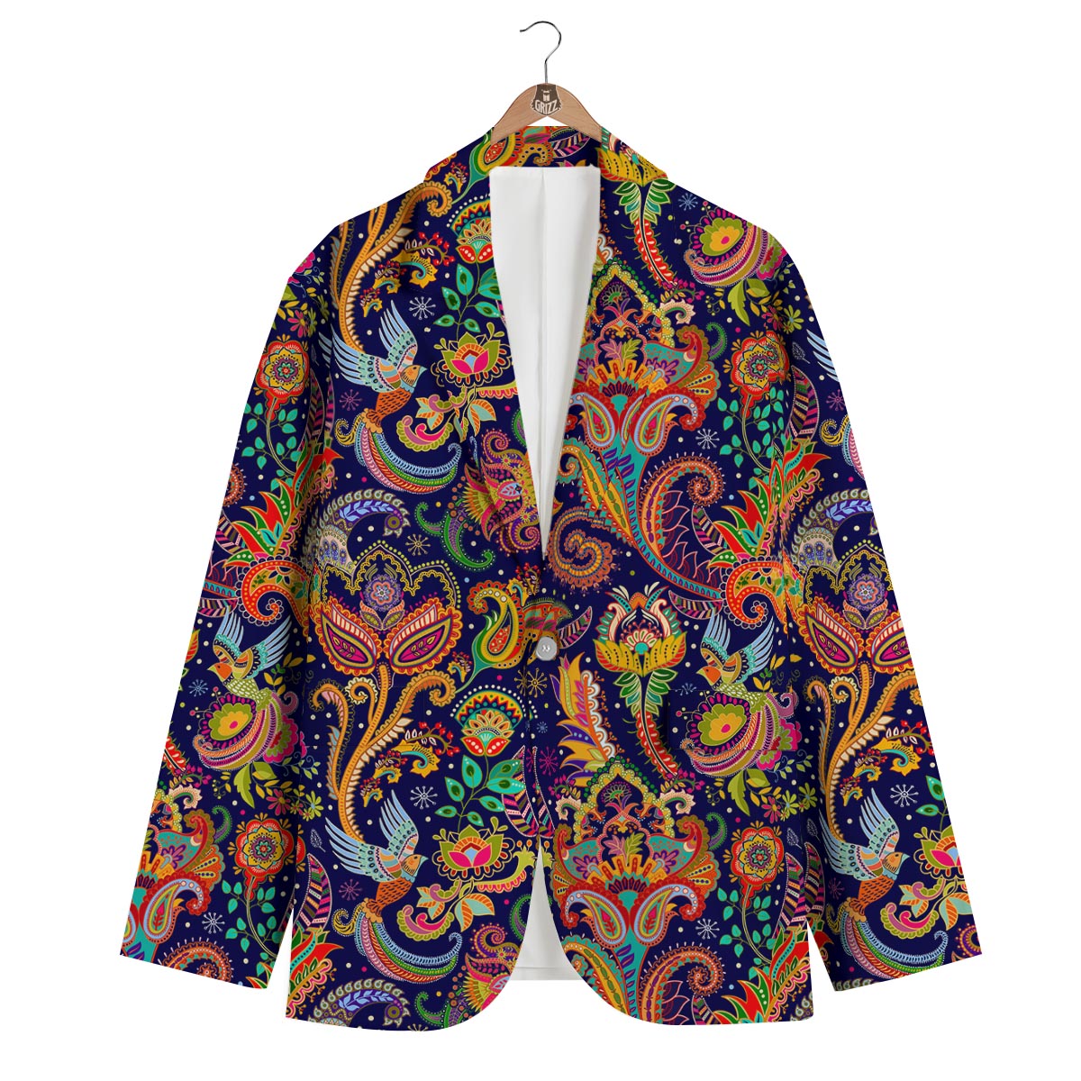 Bird Paisley Men's Blazer-grizzshop