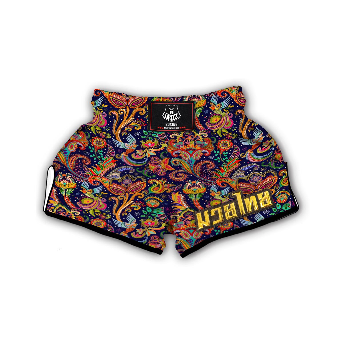 Bird Paisley Muay Thai Boxing Shorts-grizzshop