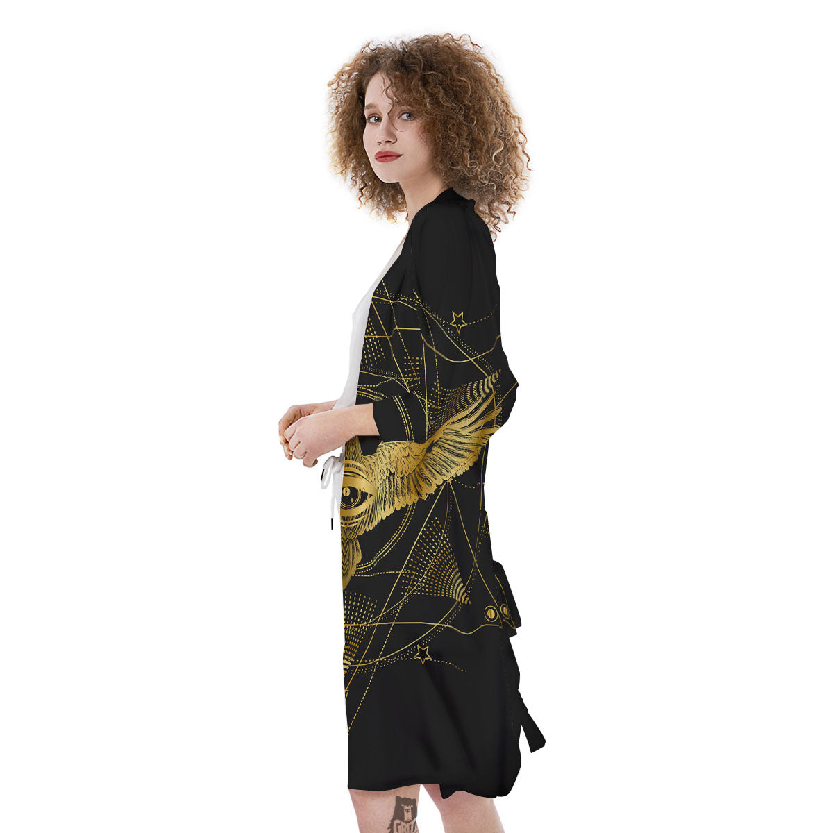 Bird Spiritual Golden Print Kimono-grizzshop