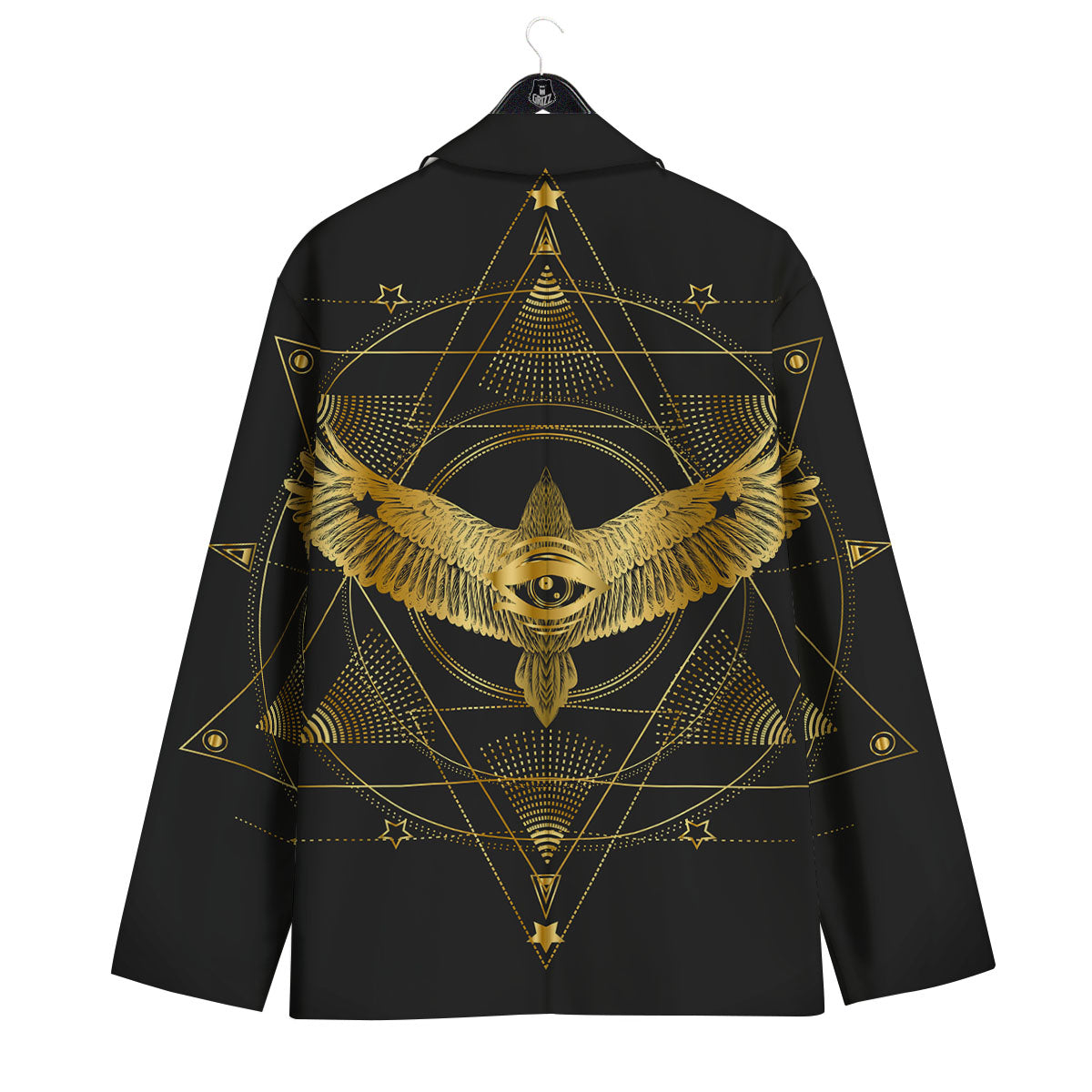 Bird Spiritual Golden Print Men's Sport Coat-grizzshop