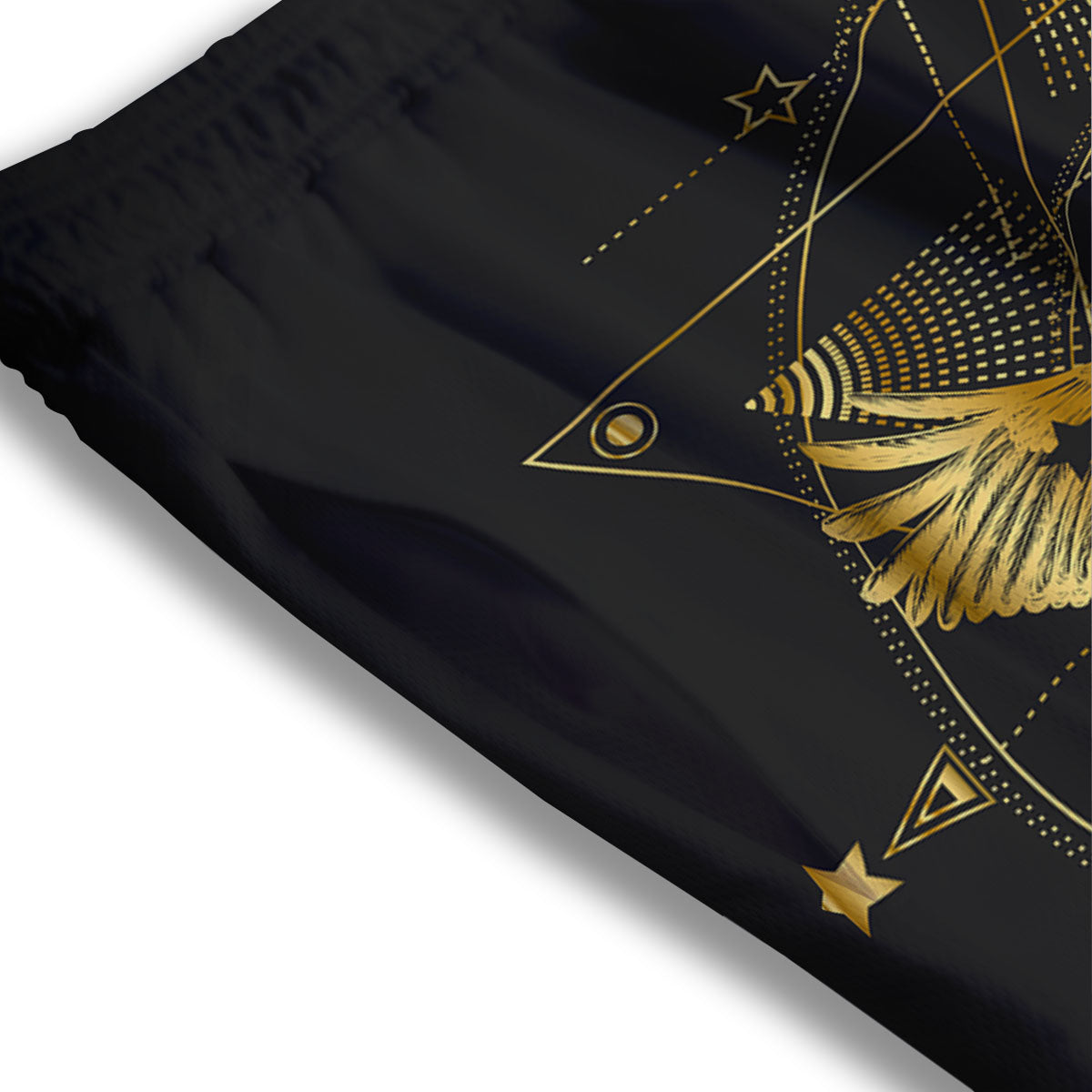 Bird Spiritual Golden Print Mesh Shorts