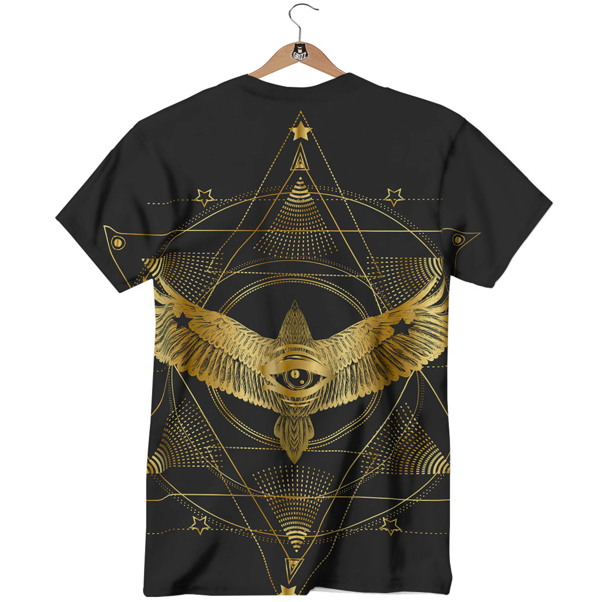Bird Spiritual Golden Print T-Shirt-grizzshop
