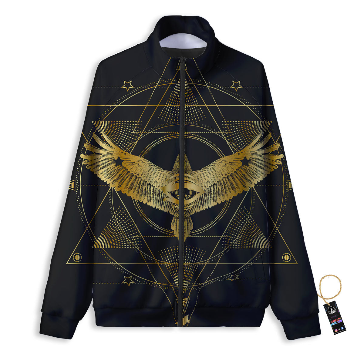 Bird Spiritual Golden Print Track Jacket-grizzshop