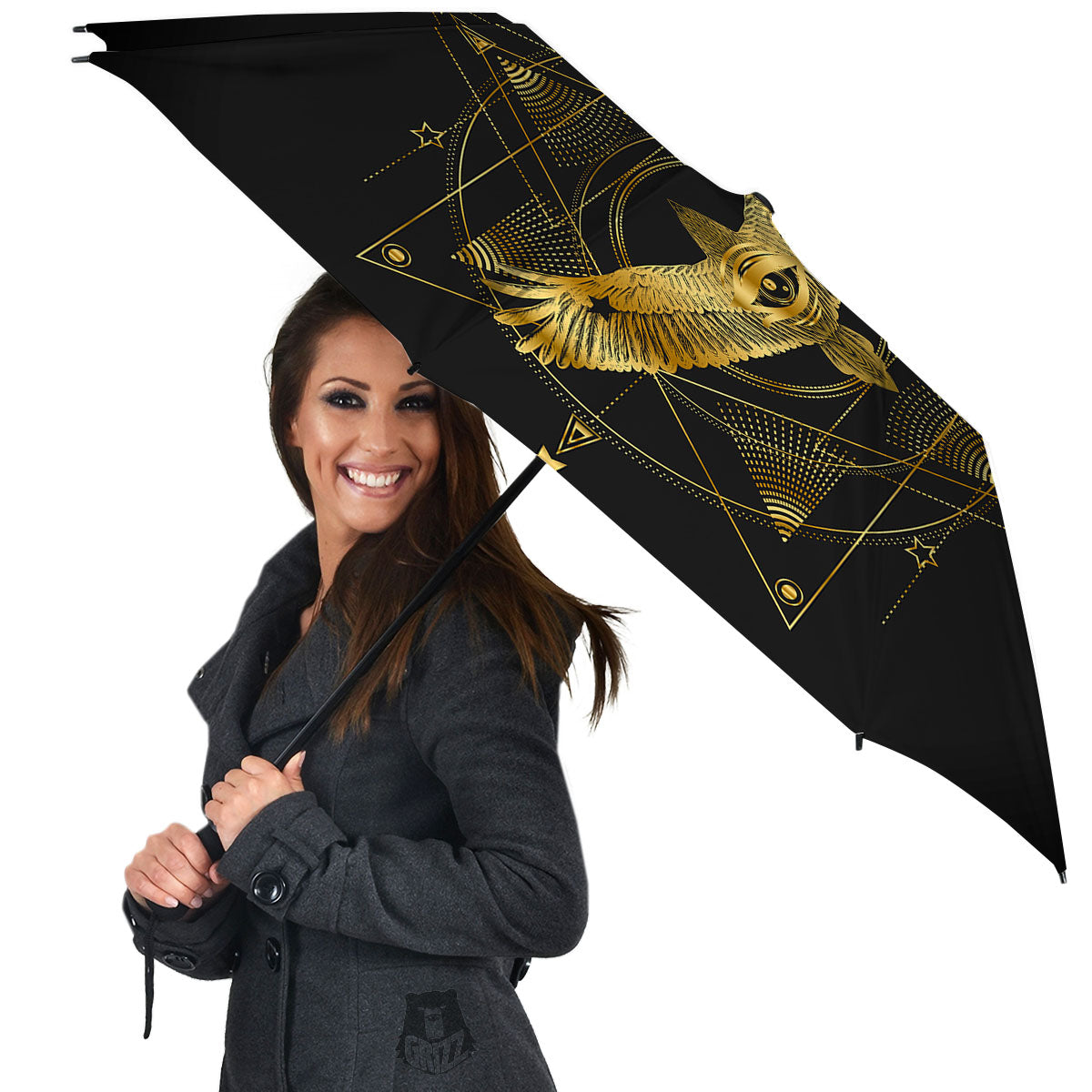 Bird Spiritual Golden Print Umbrella-grizzshop