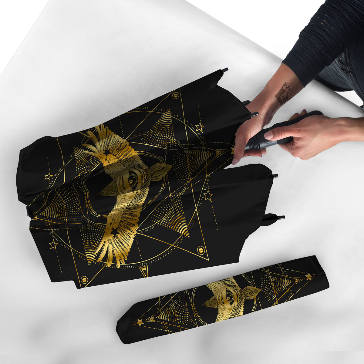 Bird Spiritual Golden Print Umbrella-grizzshop