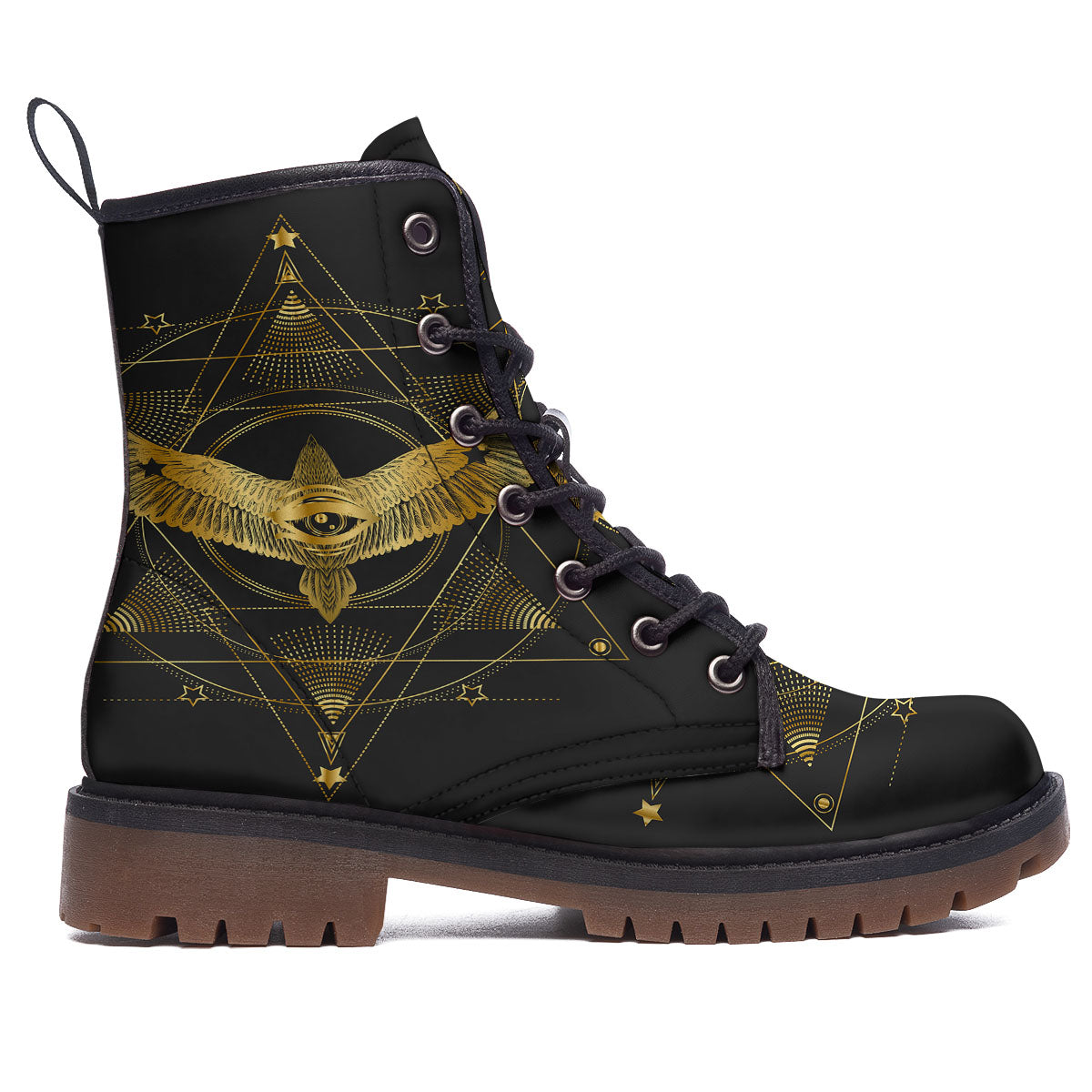 Bird Spiritual Golden Print Work Boots-grizzshop