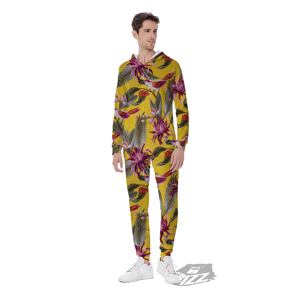 Bird Tropical Of Paradise Print Pattern Men's Jumpsuit-grizzshop