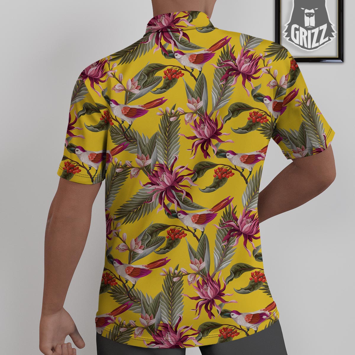 Bird Tropical Of Paradise Print Pattern Untucked Shirts-grizzshop