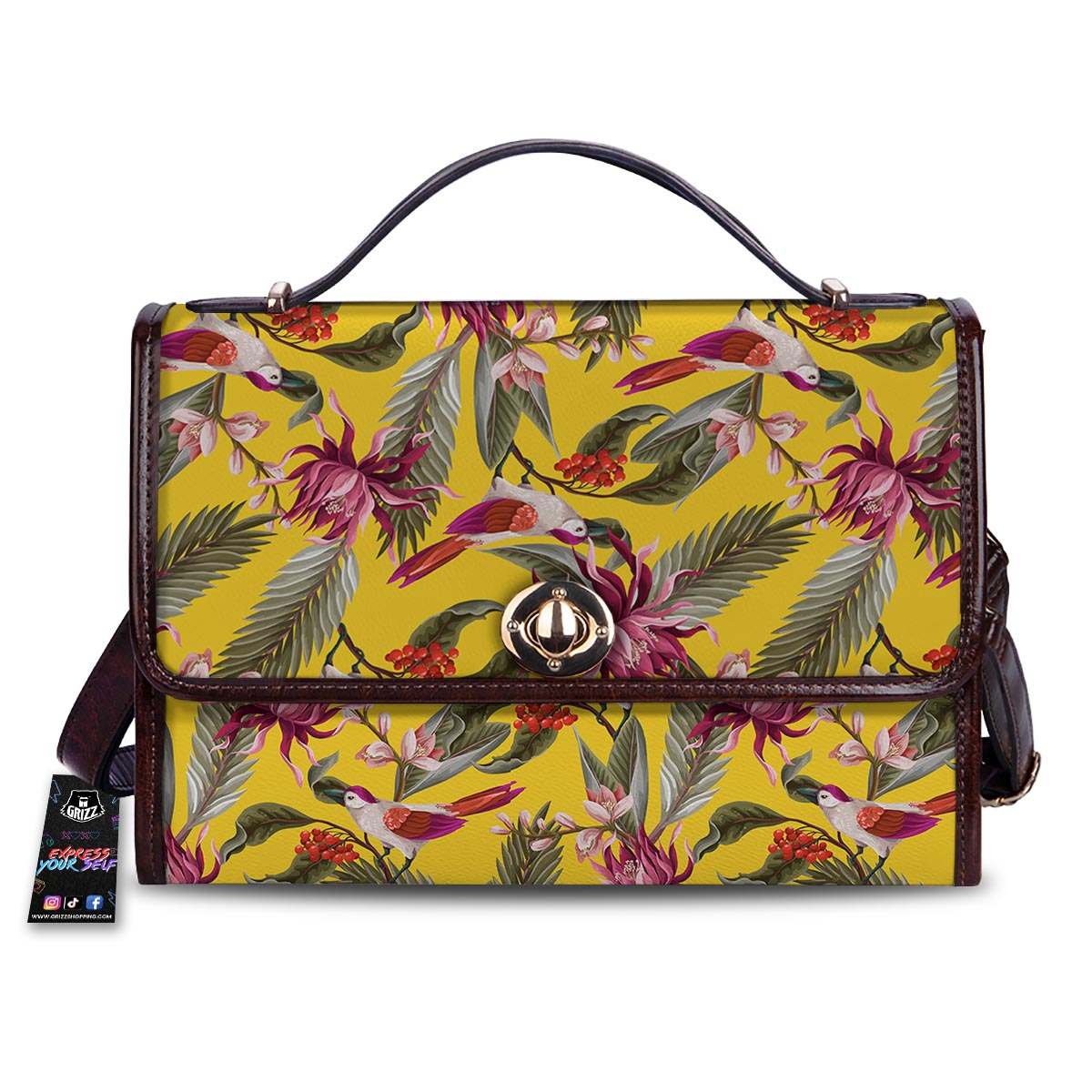 Bird Tropical Of Paradise Print Pattern Women's Satchel Bag-grizzshop
