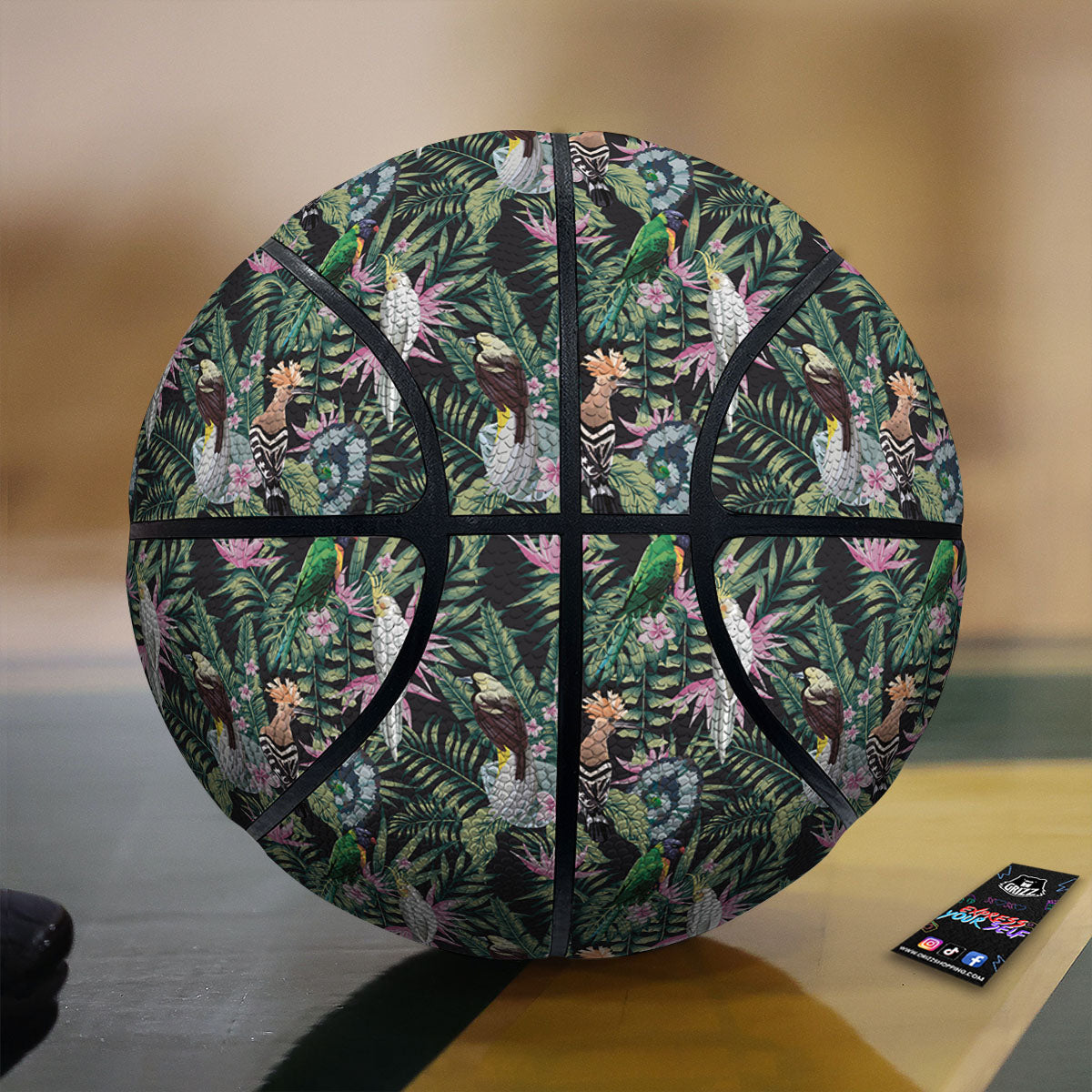 Birds Hawaiian Tropical Print Pattern Basketball-grizzshop