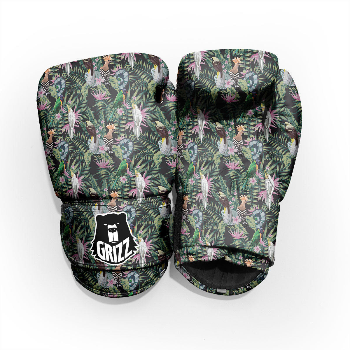 Birds Hawaiian Tropical Print Pattern Sparring Gloves-grizzshop