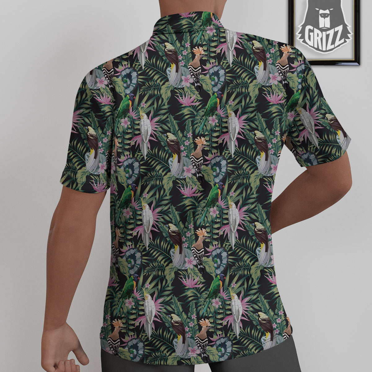 Birds Hawaiian Tropical Print Pattern Untucked Shirts-grizzshop