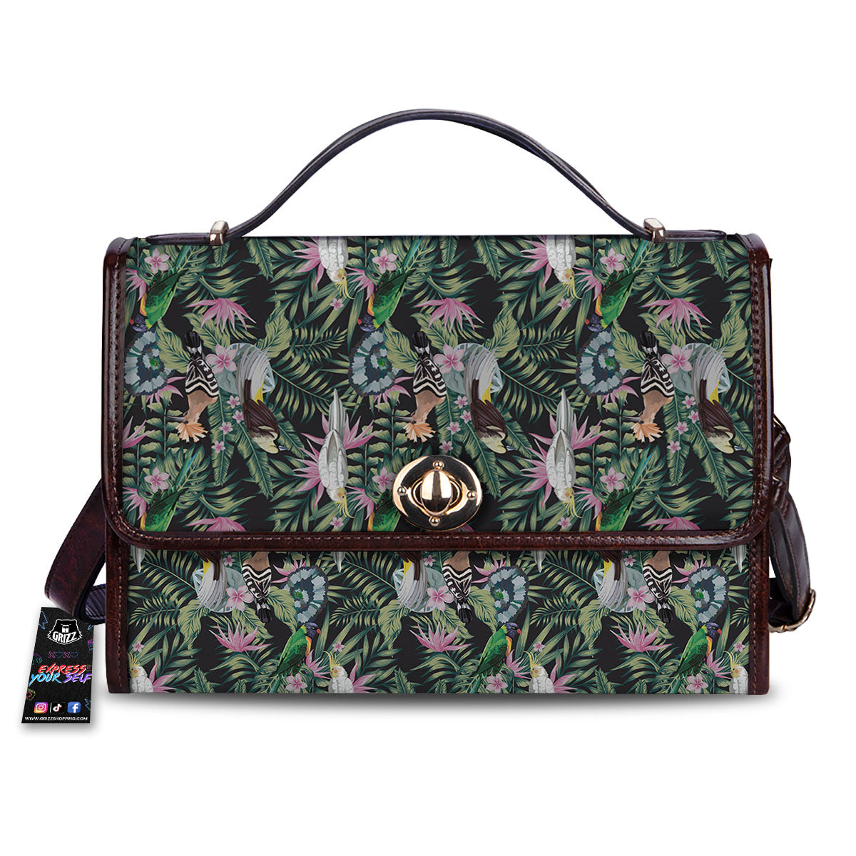 Birds Hawaiian Tropical Print Pattern Women's Satchel Bag-grizzshop