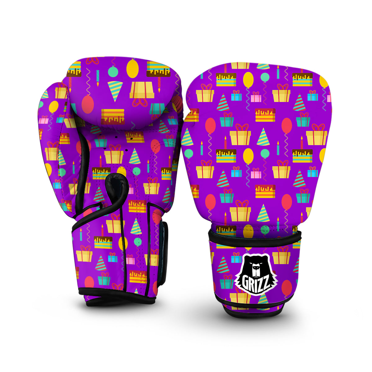 Birthday Pattern Print Boxing Gloves-grizzshop