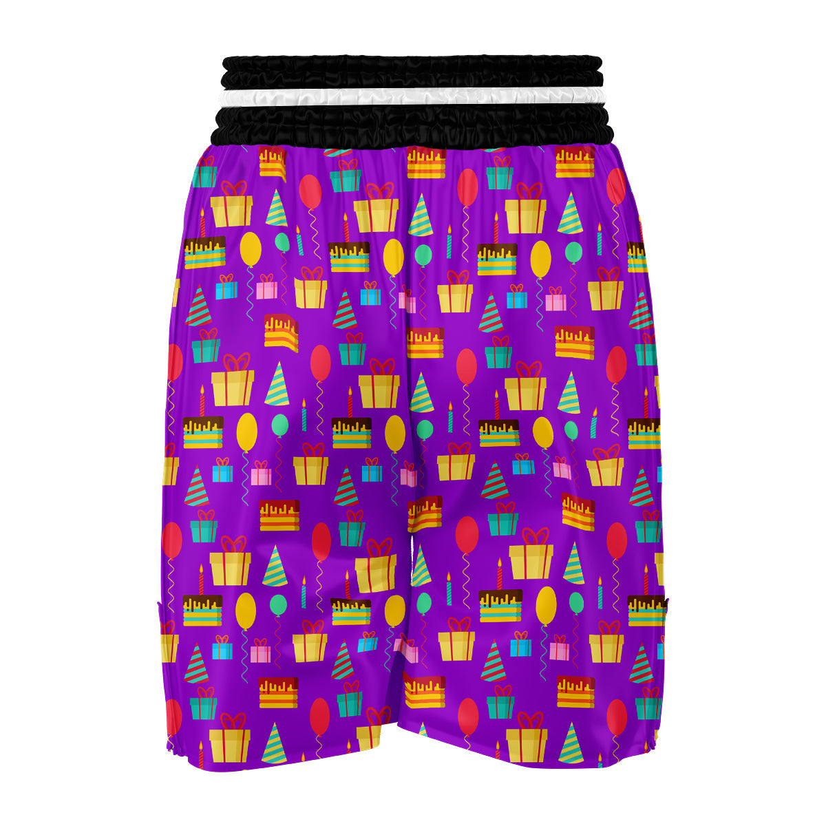 Birthday Pattern Print Boxing Shorts-grizzshop