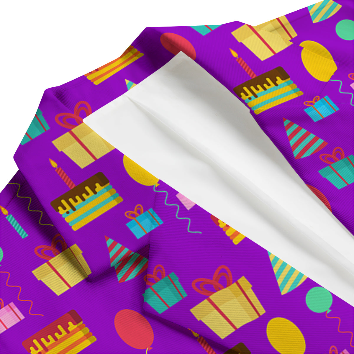 Birthday Pattern Print Men's Blazer-grizzshop
