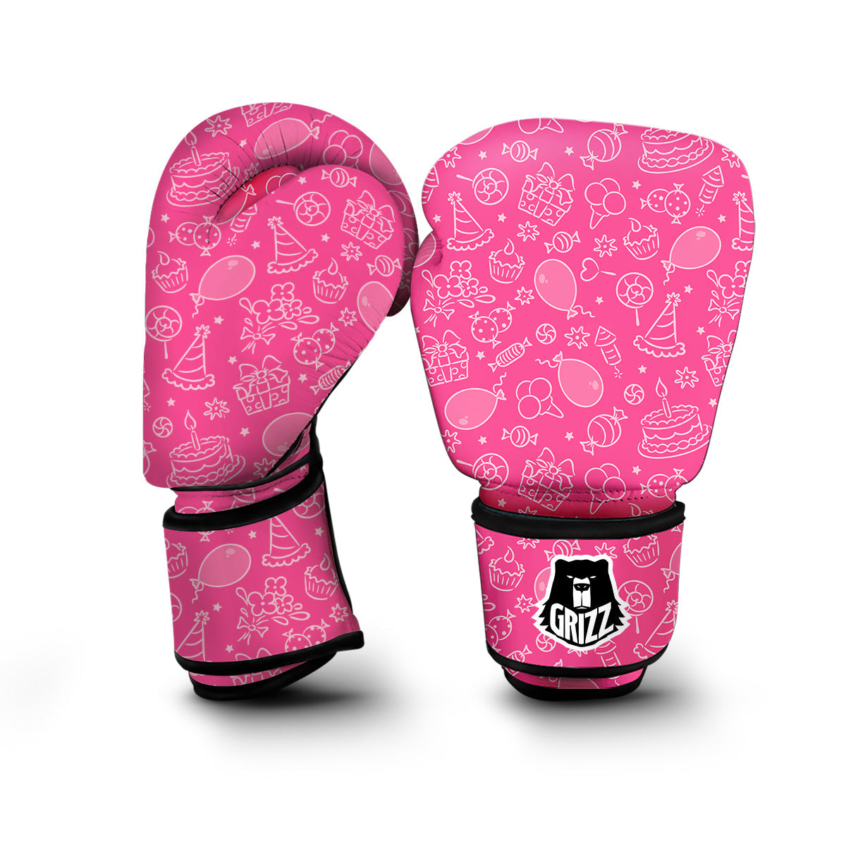 Birthday Print Pattern Boxing Gloves-grizzshop