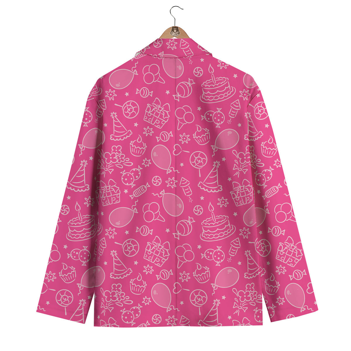 Birthday Print Pattern Men's Blazer-grizzshop